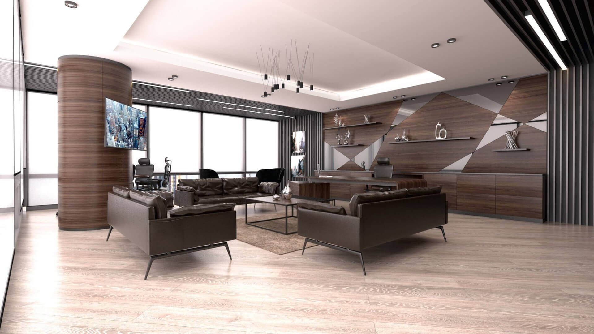 İnşaat Firması Ofis Tasarımı, Yıldız Kule, Turan Güneş, Ankara, Ofisler