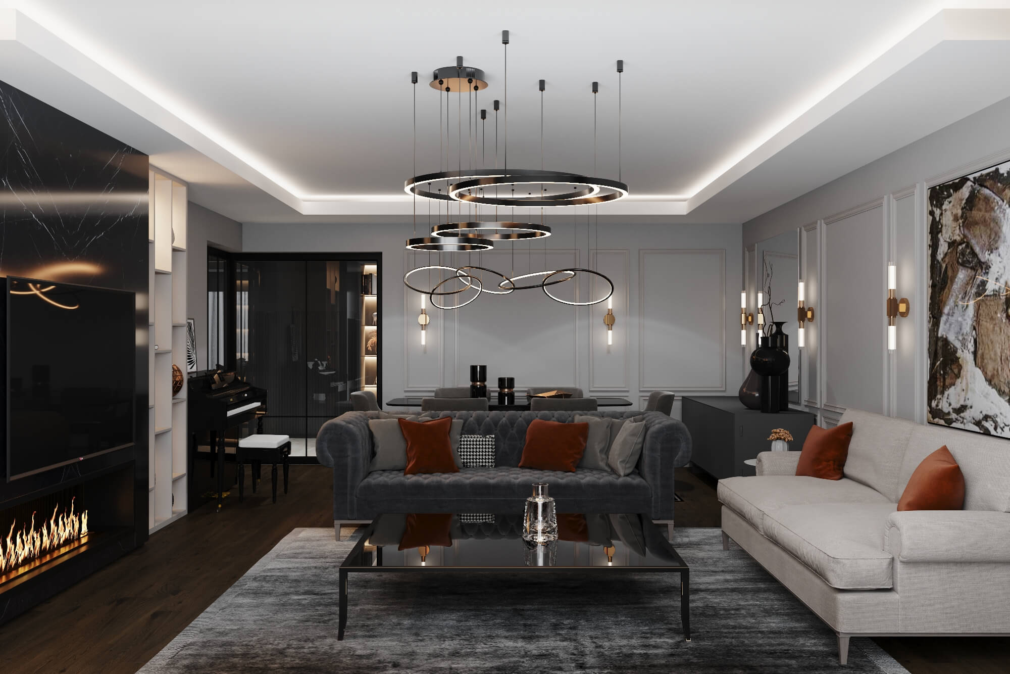 Büyük Apartman Dairesi Tasarımı, Can Atabilge, Çayyolu, Ankara, Konutlar