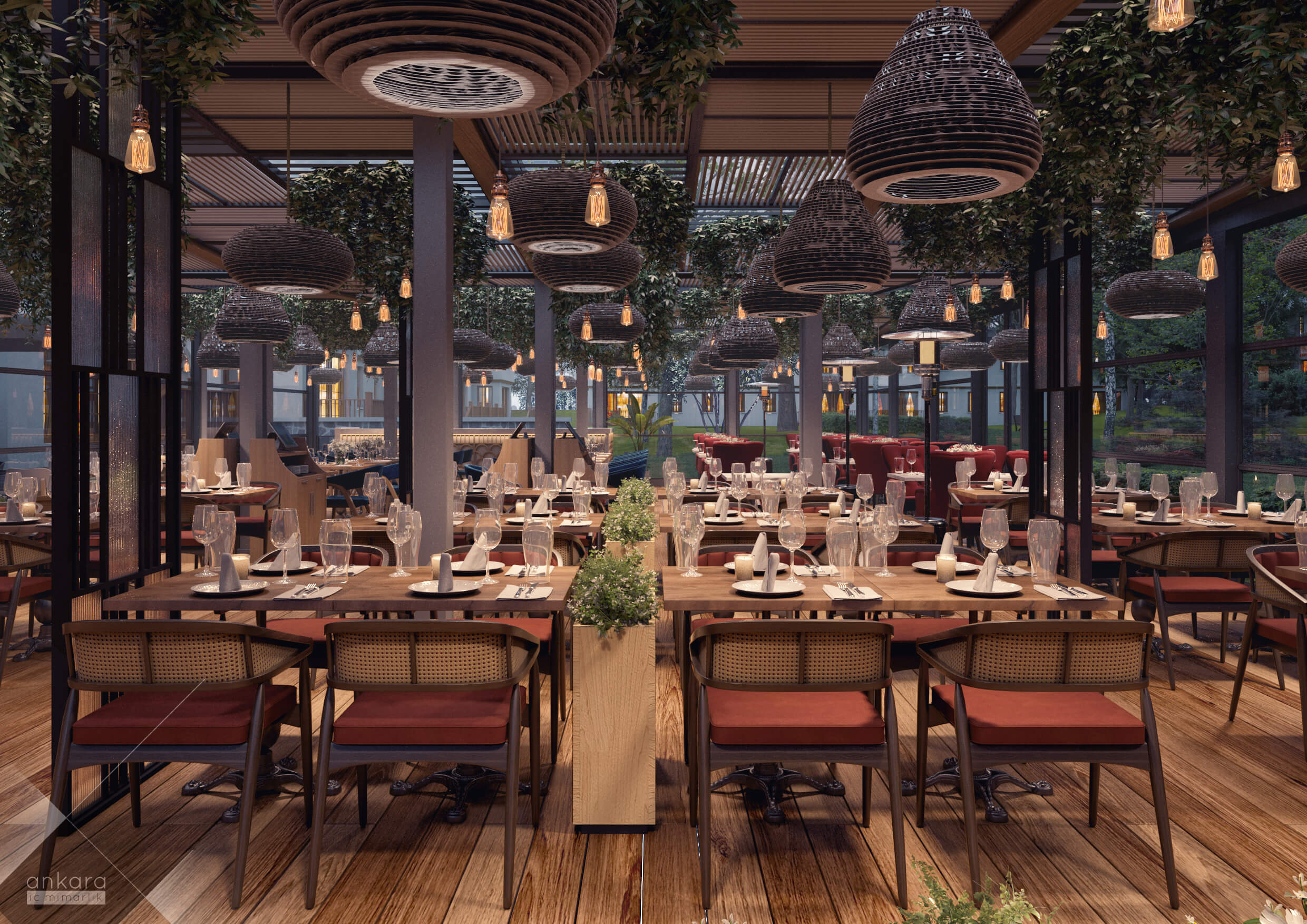  restorant iç tasarım