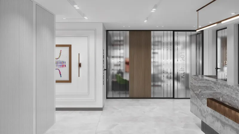 Dental clinic interior, landscape hygienic room