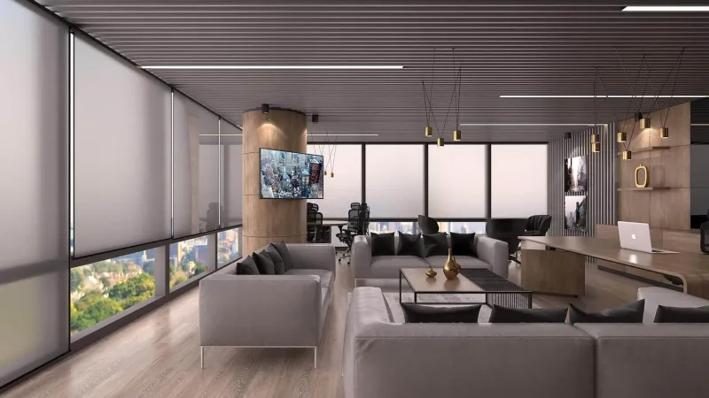 Construction Company Office Design, horizontal interior