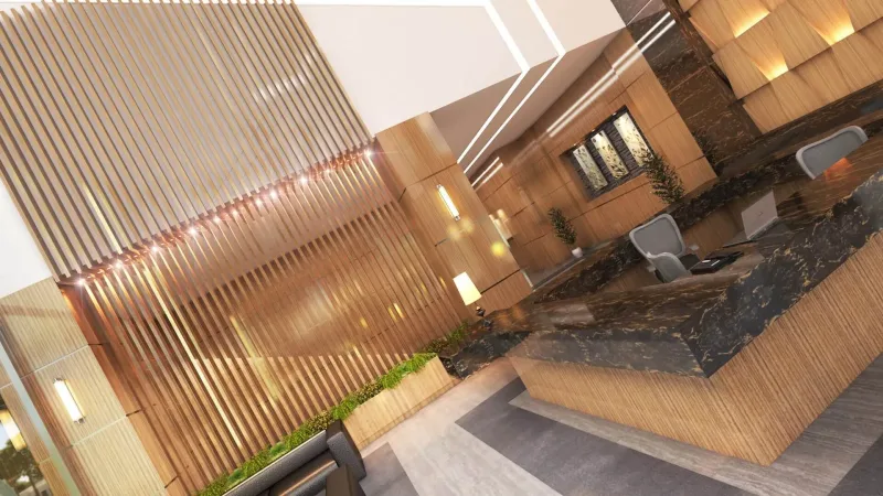 Yelken Business Tower Entrance, horizontal interior