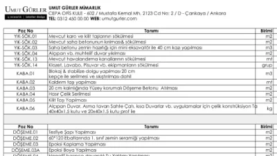 04 — Keşif ve Teknik Şartname