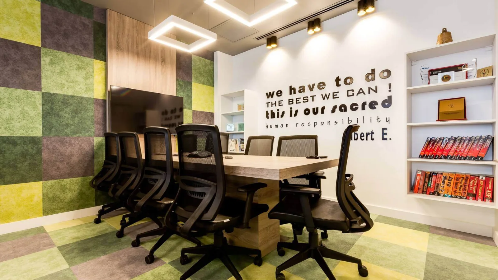 In order to maximize sound insulation and acoustics within the space, we incorporated high-quality carpet tile applications…