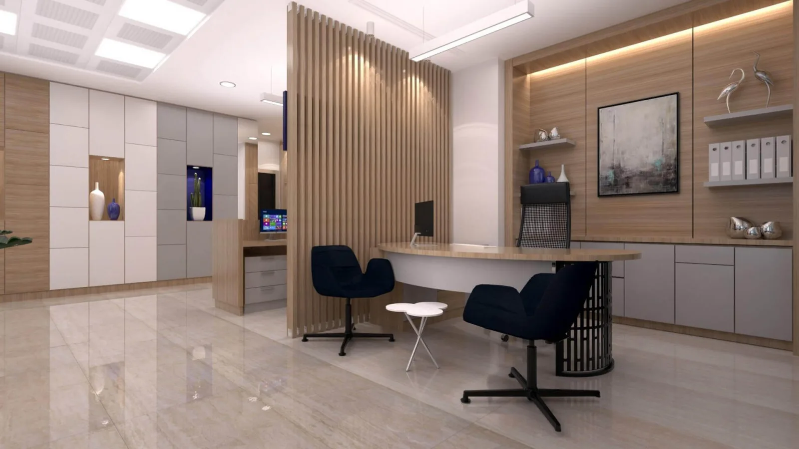 Ankara office decoration companies, Manager office, Law office design, Office entrance decoration