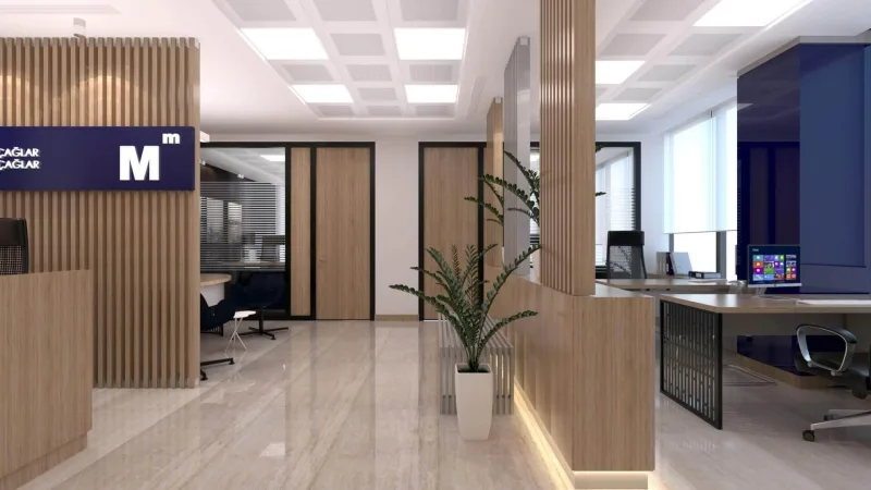 Ankara office decoration companies, Manager office, Law office design, Office entrance decoration