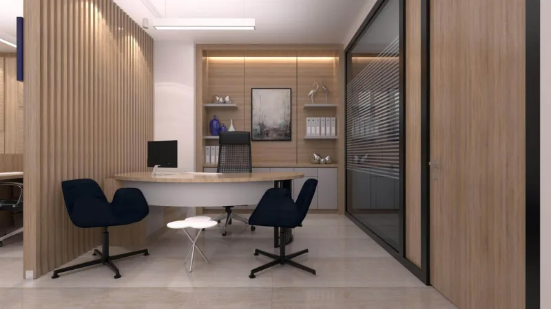 Ankara office decoration companies, Manager office, Law office design, Office entrance decoration