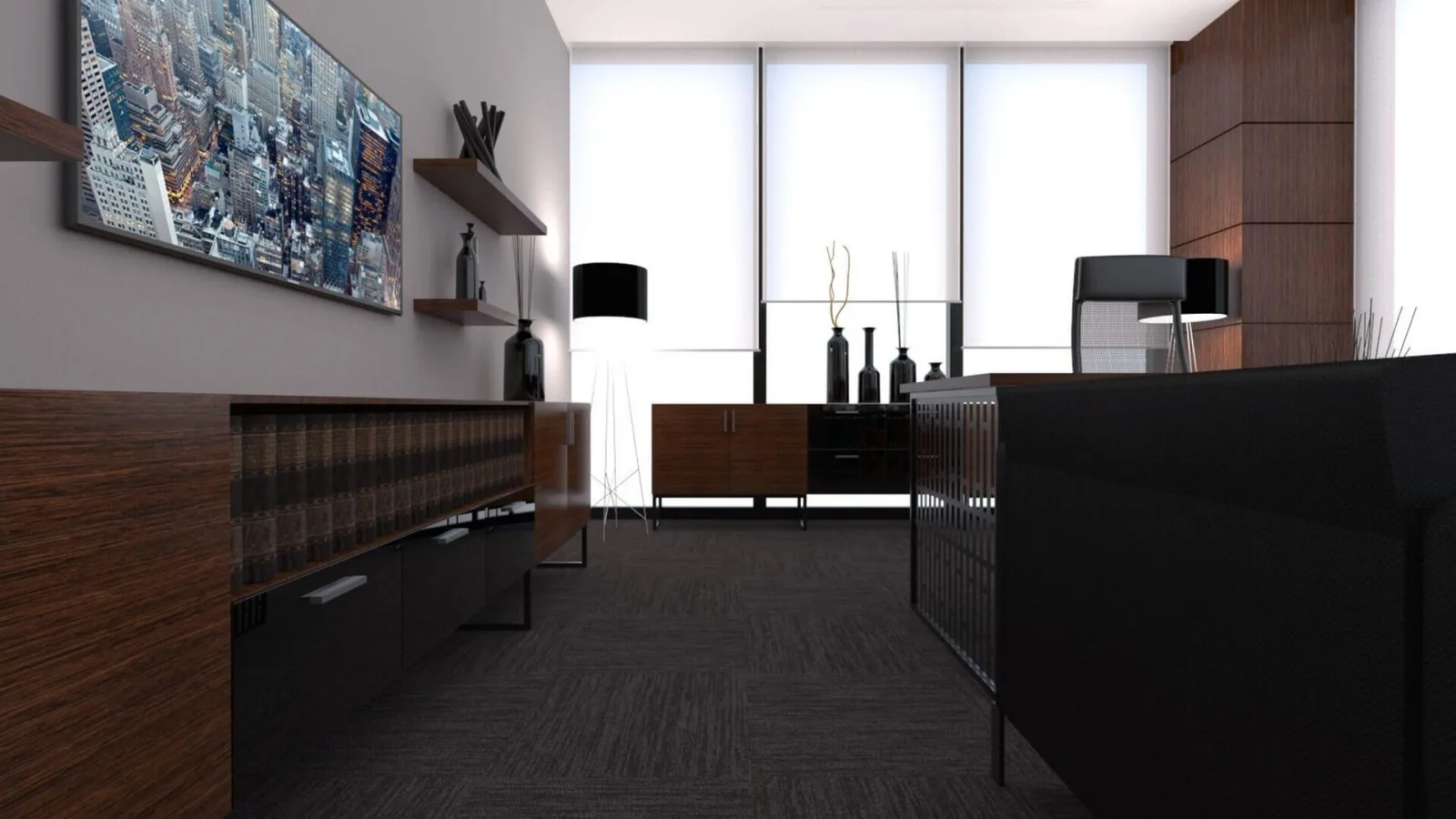 Ankara office decoration companies, Manager office, Law office design, Office entrance decoration