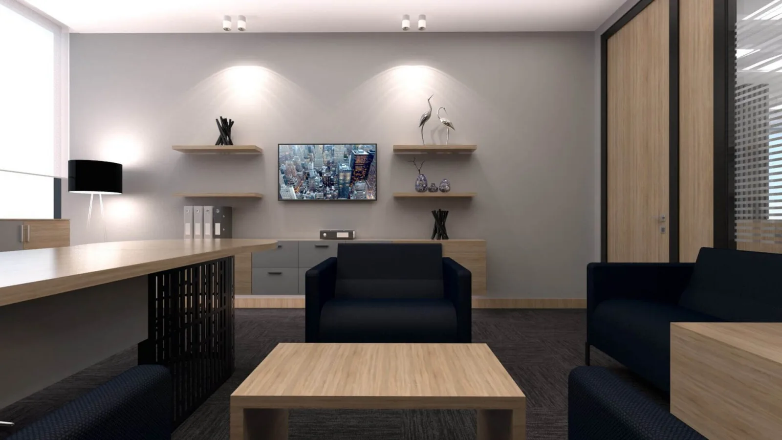 Ankara office decoration companies, Manager office, Law office design, Office entrance decoration