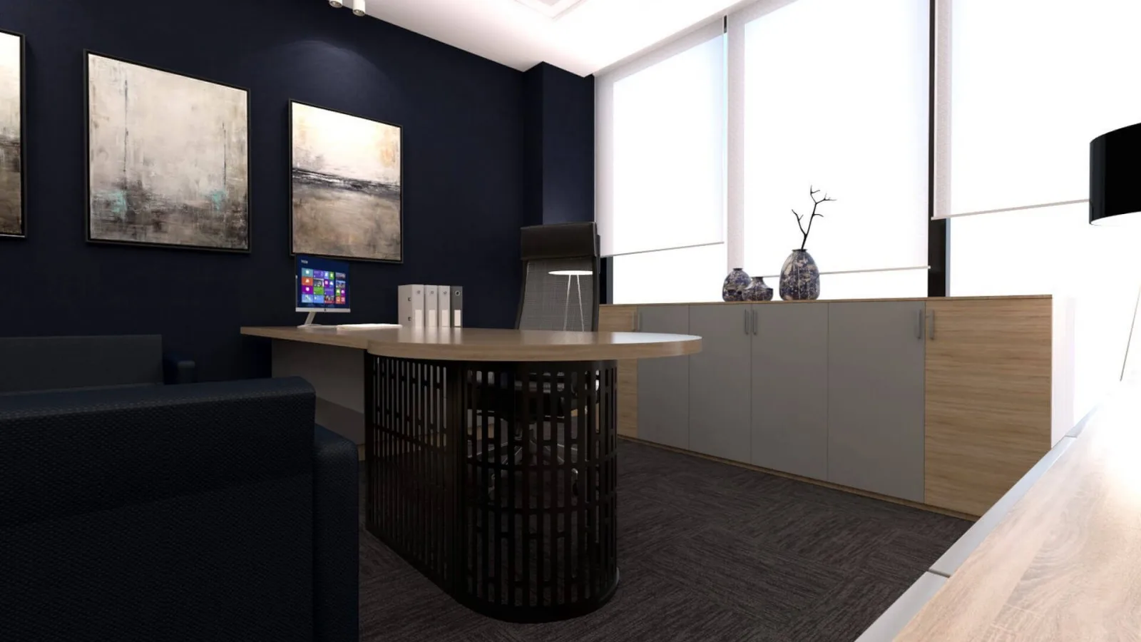Ankara office decoration companies, Manager office, Law office design, Office entrance decoration