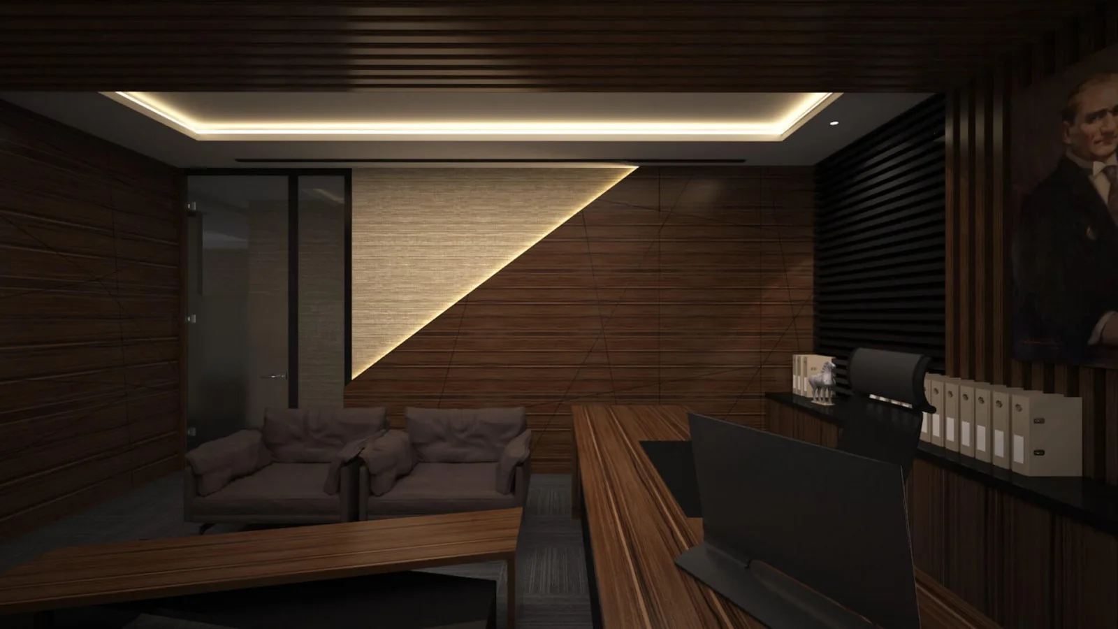 Executive room designs, Law office design, Luxury office decoration ankara, Waiting area