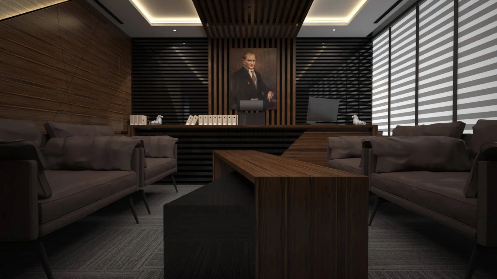 Executive room designs, Law office design, Luxury office decoration ankara, Waiting area