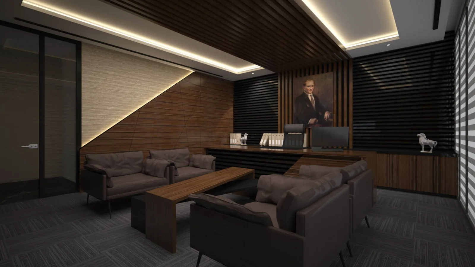 Executive room designs, Law office design, Luxury office decoration ankara, Waiting area