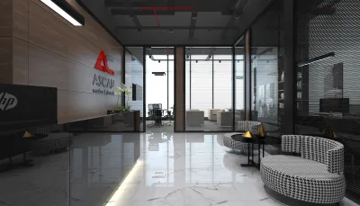 Ascan Maden Çimento – Ofis Giriş Tasarımları, Ankara'da İç Mimarlık ve Lüks Ofis Tasarımları Ankara - Görsel 2