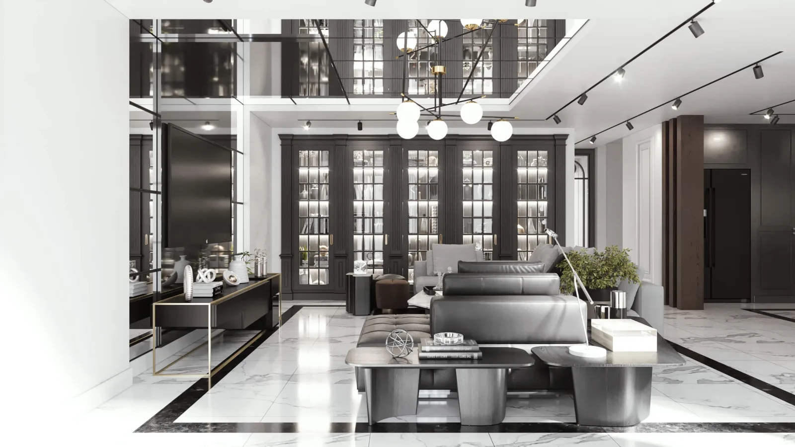While designing the space, we achieved a homogeneous lumen distribution by combining track spotlight elements integrated…