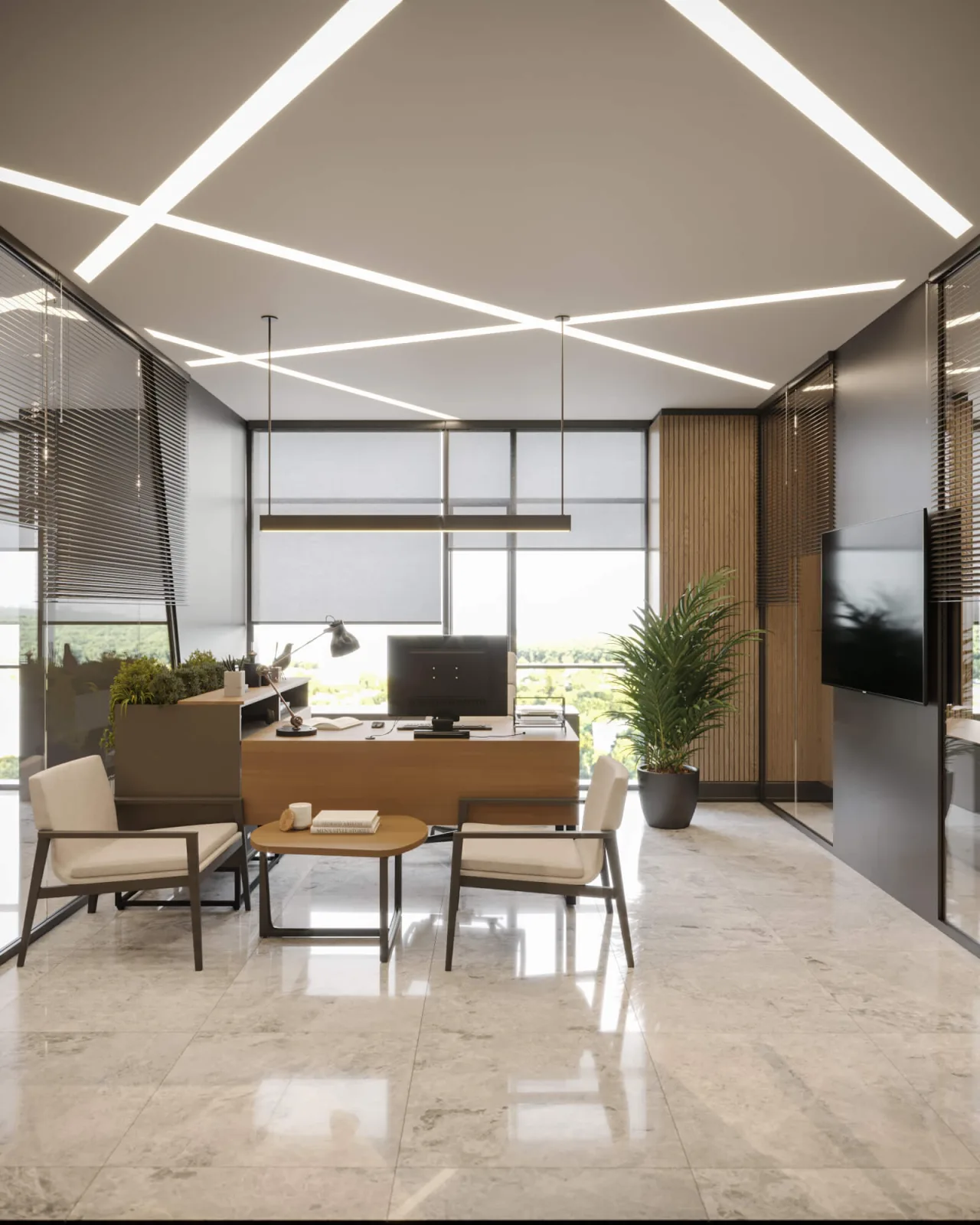 While designing an ergonomic and comfortable working environment in our office projects, we consider lighting elements as…