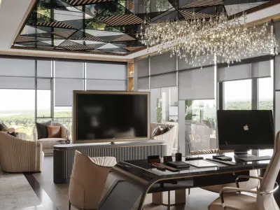 Achieving a striking aesthetic in professional workspaces is one of the fundamental elements that define the character of the environment. Starting out with this philosophy as the Umut Gürler Interior Architecture team, we curated a noble and powerful atmosphere within Pusula Enerji. By combining the elegant integration of custom-designed baffle ceiling applications and mirror details that we brought to life in our project, we have infused a bold and sophisticated breath into the office interior design process.