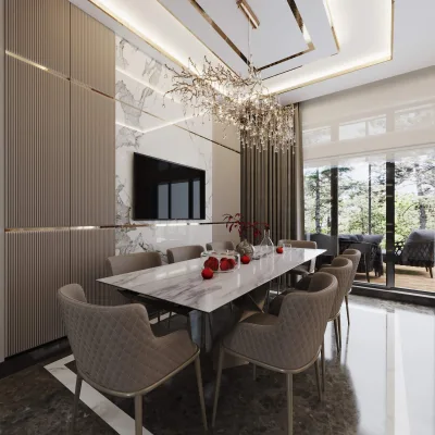 Yeni Batı Villa – Ankara Villa Tasarım, Ev Tasarım ve Yemek Odası Tasarımı - Görsel 6