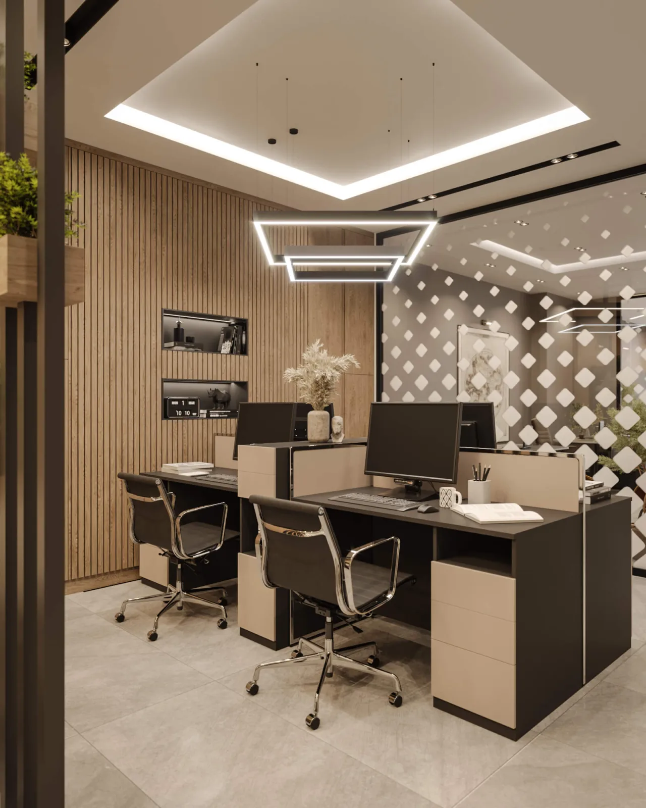 We always approach the lighting strategy with great precision in our interior design concepts. Thanks to the office…