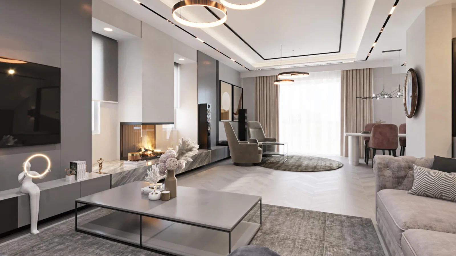 Villa iç dekorasyon, Lüks ev içi, Natamam villa, Natamam villa, Lüks villa iç dizayn