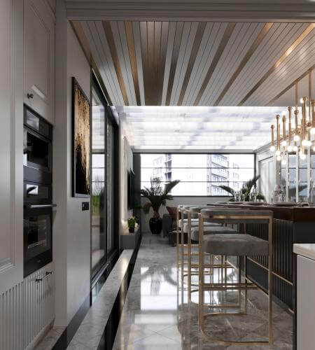 Lüks villa içi Detayı - Lüks villa içi | doğal malzeme kullanımı
