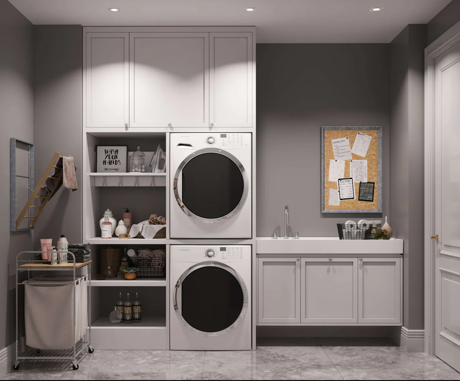 Oversized cabinets are the best choice for laundry and cleaning needs. The clothes drying rack we use is to be hung on the…