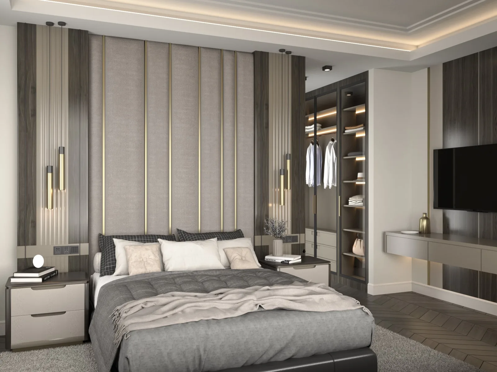 We designed bedrooms, which are the most private spaces where you leave all the stress of the day behind, by blending your…