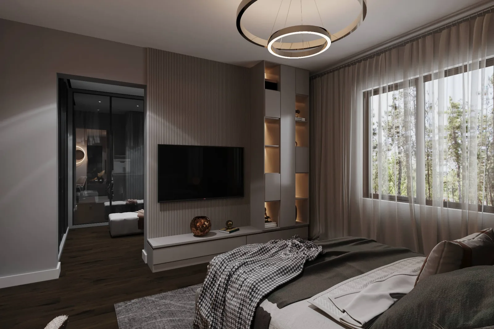 In our master bedroom project, we designed niches with LED light strip details along the headboard wall; we aimed to…