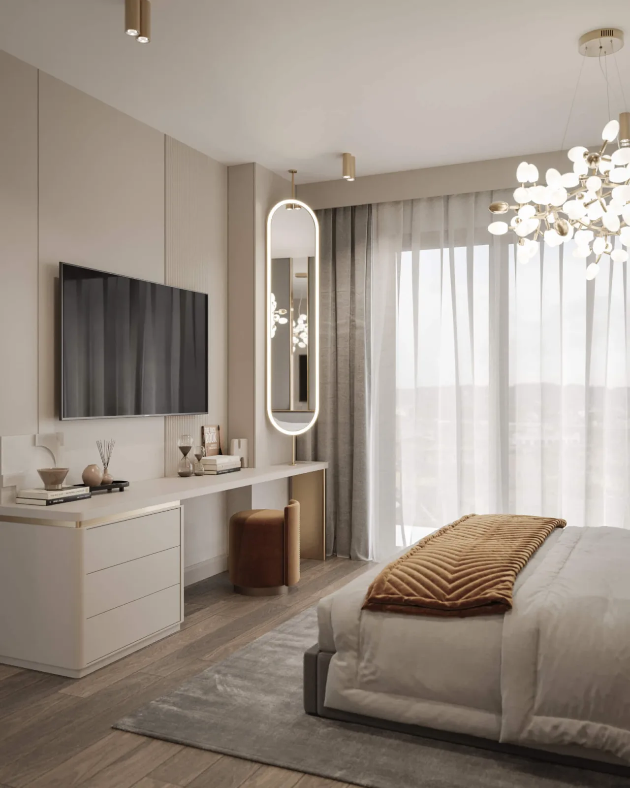 In our bedroom projects, we generally prefer to create a more peaceful and minimalist atmosphere. Accordingly, we adopted…