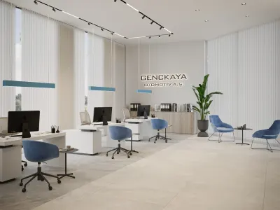 Ofisimizin her katında kurguladığımız open-space çalışma alanları sayesinde, departmanlar arası entegrasyonu ve interaktif bilgi akışını en üst düzeye çıkardık. Projede benimsediğimiz akışkan plan şeması doğrultusunda, modüler mobilya sistemlerini tercih ederek çalışma düzlemlerinin farklı projeksiyonlara ve dinamik ekip büyüklüklerine zahmetsizce adapte olabilmesini sağladık.