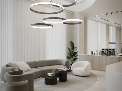 Ziyaretçilerimizin konforunu en üst düzeyde tutmak amacıyla, ergonomik oturma grupları, homojen bir ambiyans yaratan gizli ışık bantları ve pratik bir kahve servis köşesiyle zenginleştirdiğimiz bu bekleme alanını titizlikle kurguladık. Karşılama resepsiyonuna stratejik yakınlığı, optimize edilmiş sirkülasyon hatları ve vitrifiye birimlerine konforlu geçiş imkanı sunan lokasyonu sayesinde, misafirlerimize mimari açıdan huzurlu ve işlevsel bir mekan deneyimi sunmaktan mutluluk duyuyoruz. Bu projede tam da bu vizyonla, ofis iç tasarım disiplininin en yenilikçi çözümlerini hayata geçirdik.