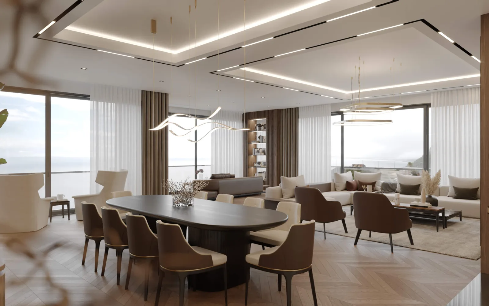 While the linear LED lighting strips integrated behind the display shelves transform ordinary objects into captivating…