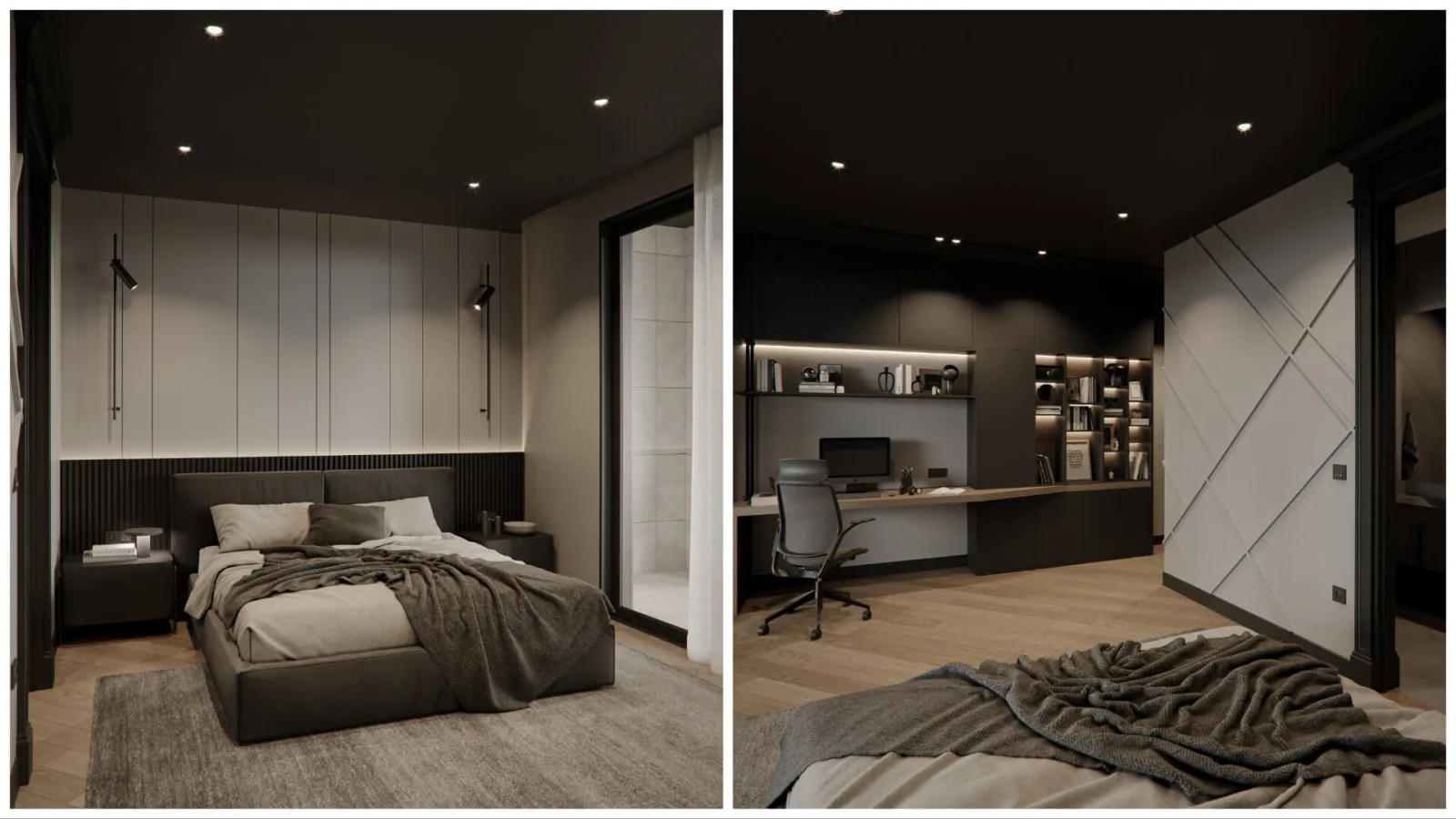 We designed this bedroom, which we handled within the scope of comprehensive home decoration, in a way that highlights the…