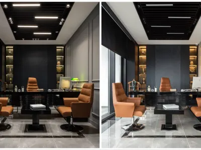 In this executive office, we executed a meticulous design process to establish a contemporary and prestigious working environment. We balanced visual richness and usability at every stage, from the selection of first-class surface materials to the functional planning of the space. With elegance-emphasizing pendant lighting elements, concealed light coves, and ergonomic furniture configurations that elevate operational efficiency, we constructed a qualified atmosphere that inspires professionals; thus, once again demonstrating our assertive approach through executive room decoration.