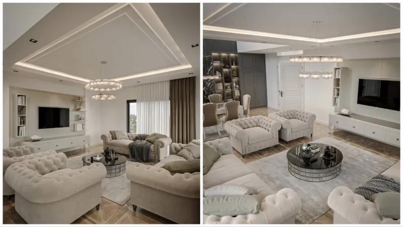 Lüks villa iç dizayn, Ankara ev tadilat, Natamam villa, Villa iç dekorasyon