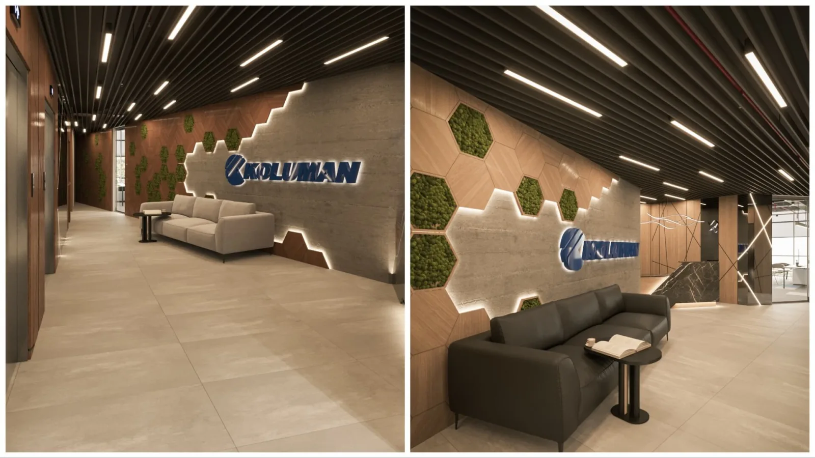 The floor plan allowing direct transition from the elevator exit to the workspace offers the advantage of rapid…