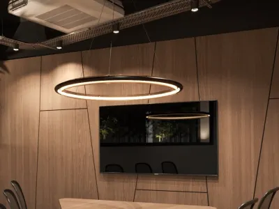 While designing the triangular meeting room, we leveraged the extraordinary lines generated by the geometric setup and moved beyond conventional spatial layouts. With this authentic approach, we triggered innovative ideation by expanding the comfort zones of the users; simultaneously, we elevated the aesthetic vision by integrating concealed light bands and acoustic niche details into the spatial flow, successfully establishing the dynamic atmosphere we frequently emphasize in our office interior design projects.