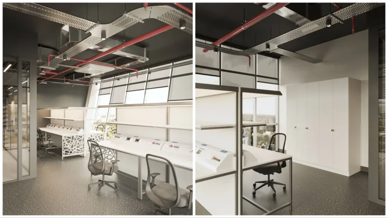 We curated every detail in the laboratory section by prioritizing functionality and minimalism to maximize operational…