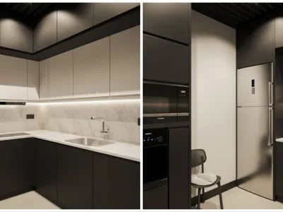 In this meticulously designed kitchen project, we produced comprehensive solutions to meet all spatial requirements. Thanks to the details we placed at the focus of the design, we have provided our users with a comfortable living space away from hasty and unhealthy eating habits by means of a hidden dining table that we cleverly integrated into the kitchen furniture; we meticulously apply this unique approach in our complete home decoration processes as well.