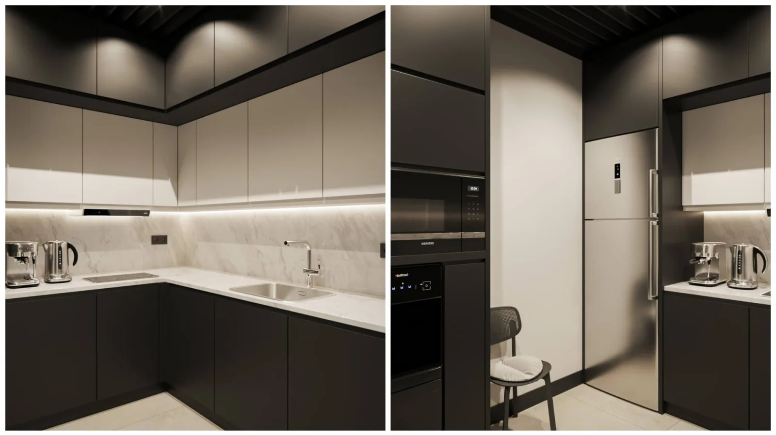 In this meticulously designed kitchen project, we produced comprehensive solutions to meet all spatial requirements. Thanks…