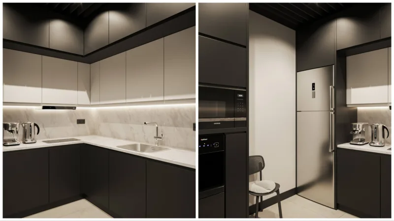 In this meticulously designed kitchen project, we produced comprehensive solutions to meet all spatial requirements. Thanks…