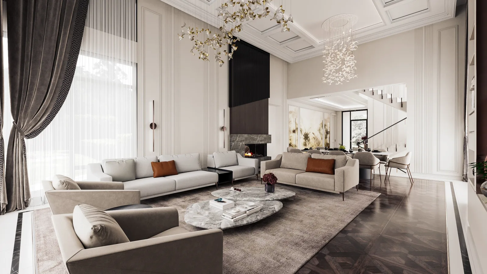 Ankara villa dekorasyon, Villa iç dekorasyon, Lüks villa iç dizayn, Natamam villa, Villa tasarım