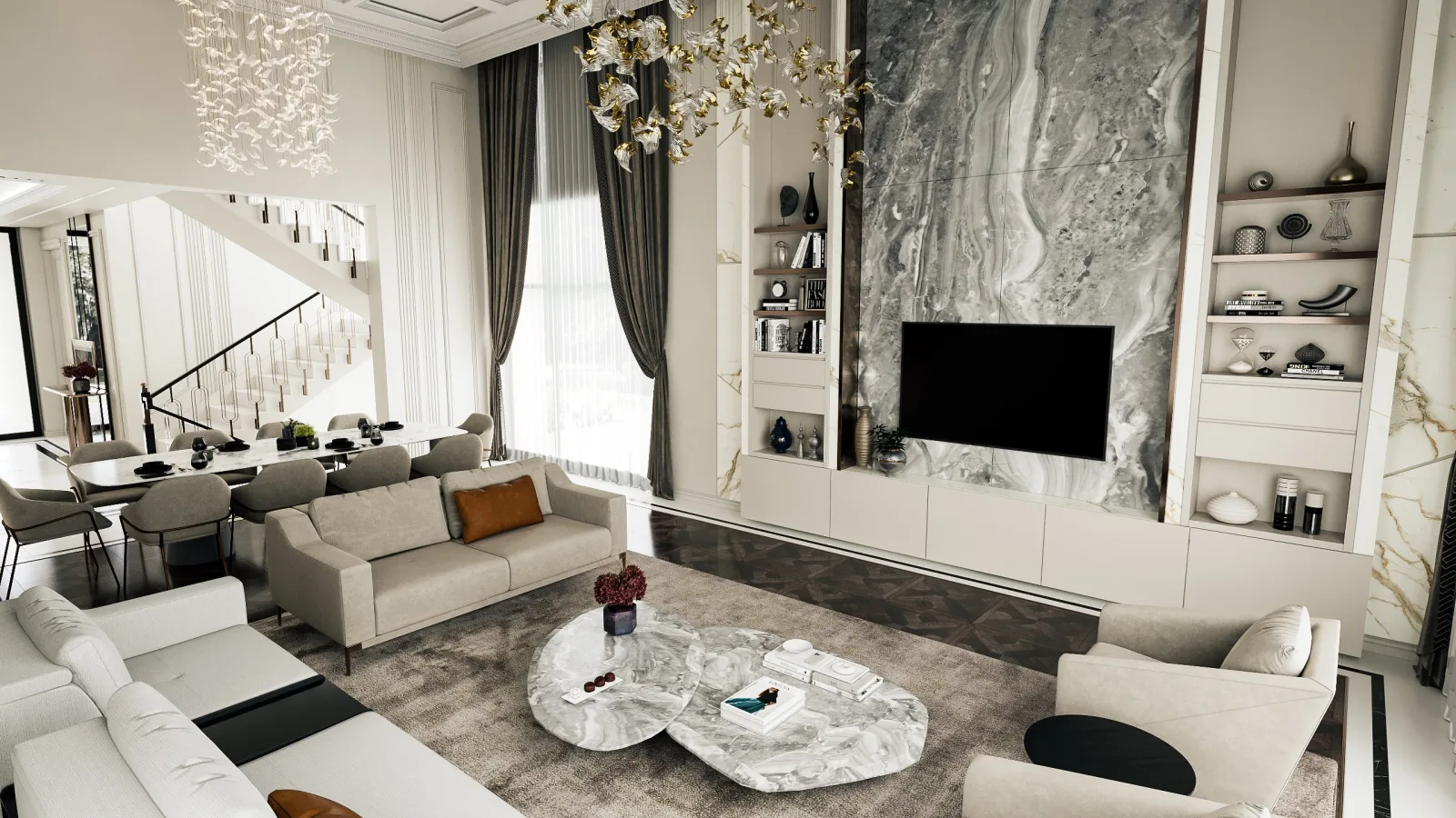 Ankara villa dekorasyon, Villa iç dekorasyon, Lüks villa iç dizayn, Natamam villa, Villa tasarım