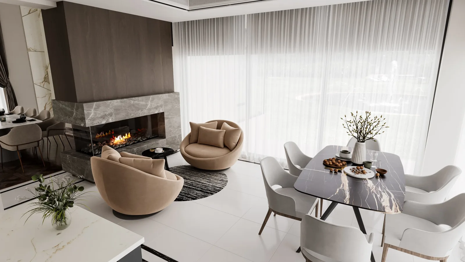 Ankara villa dekorasyon, Villa iç dekorasyon, Lüks villa iç dizayn, Natamam villa, Villa tasarım