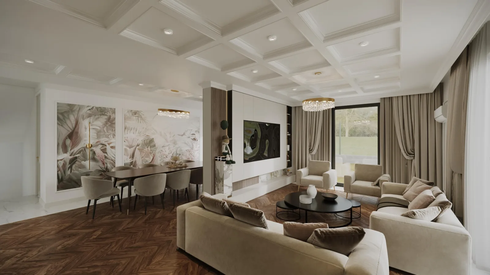 To flawlessly meet our client's expectations, the living room was crafted to merge elegance with ultimate comfort.…