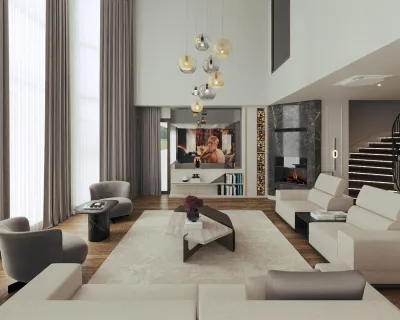 Mavi Ladin Villa – Ankara Villa Tasarım, Lüks Villa Ankara ve Salon Tasarımı - Görsel 4
