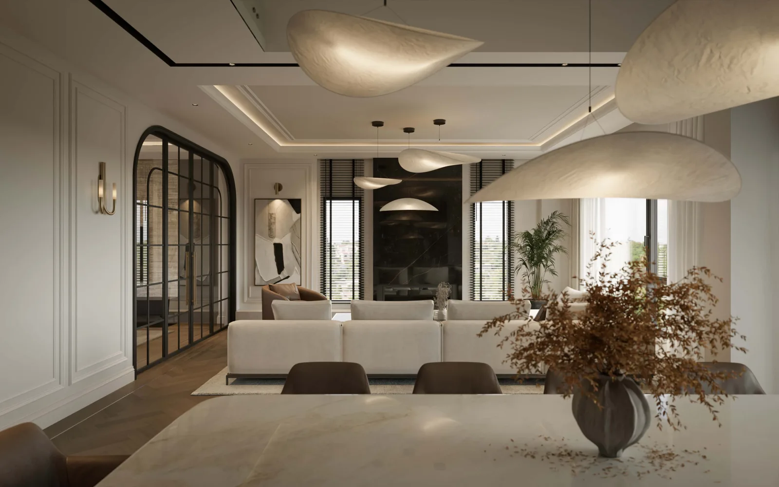 In this residential project, we embraced a modern interior architectural design approach, blending minimal forms and fluid…
