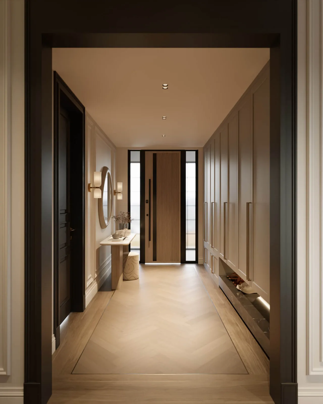 During our villa interior design process, we aimed to create a refined and characteristic welcoming point in the foyer area…