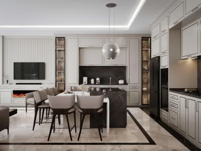 Santra Villa – Ankara Villa Tasarım, Mutfak Tasarımı ve Salon Tasarımı (Santra Villa, Çayyolu, Ankara) - Görsel 5