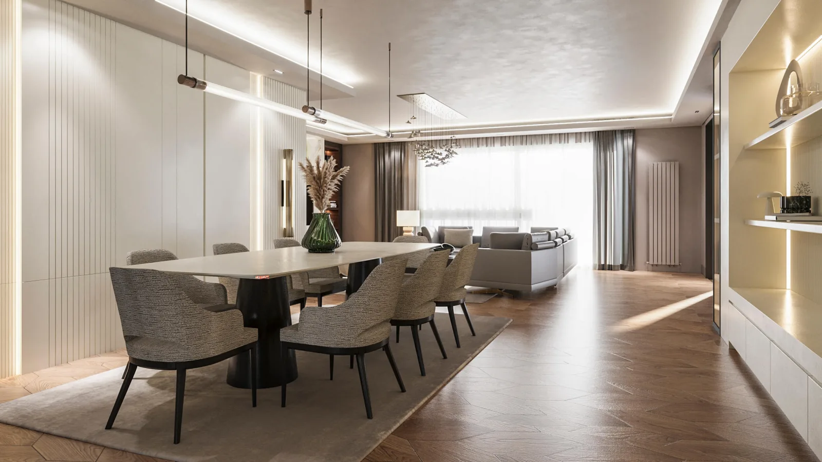 In this complete home decoration project that we shaped with functional schemas and a lean aesthetic approach, we designed…